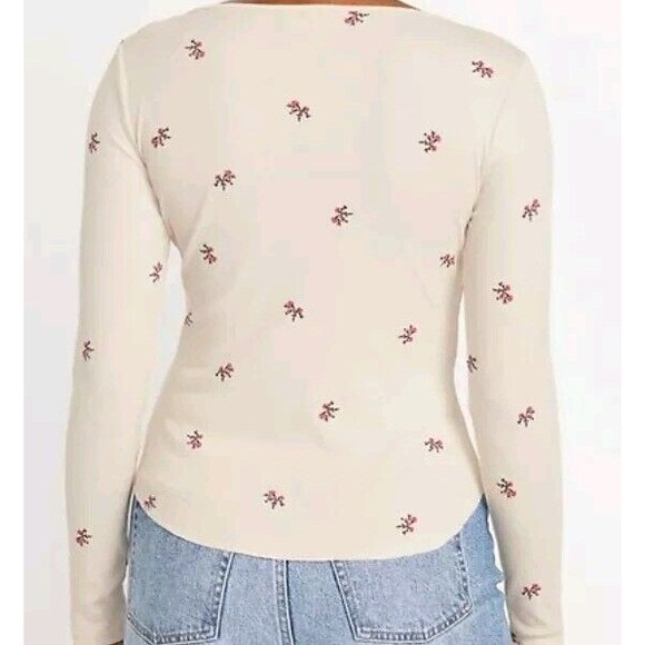 NWT Women's Old Navy Fitted Long Sleeve Rib Knit Tee Size 2X (20-22) Dits Floral - Picture 3 of 10